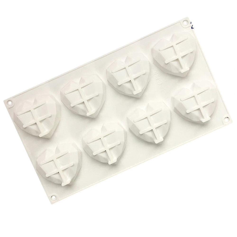 8-cavity 3d Love Heart Diamond Shaped Mold Silicone Bakeware Molds Handmade Baking Tools Tray