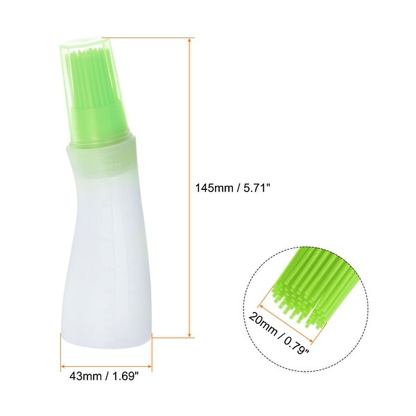 2pcs Silicone Oil Bottle Brush with Cap for Barbecue Cooking Baking， Green