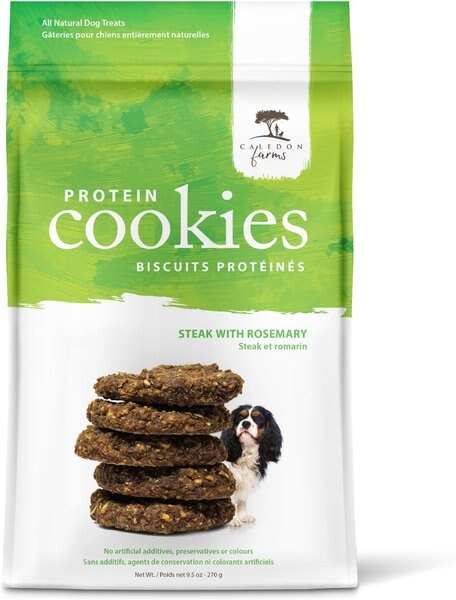 Caledon Farms Protein Cookie Steak and Rosemary Dog Treats， 8-oz bag