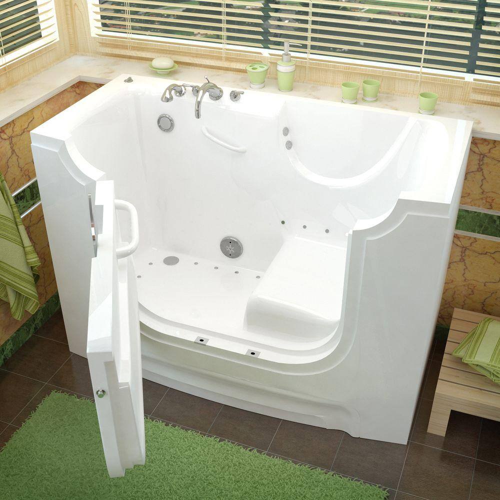 Universal Tubs Nova Heated Wheelchair Accessible 5 ft. Walk-In Air Jetted Tub in White with Chrome Trim H3060WCLWACH