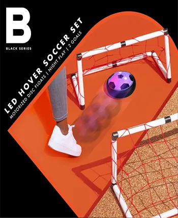 Black Series Hover Air LED Soccer Game with Hover Disc Floats