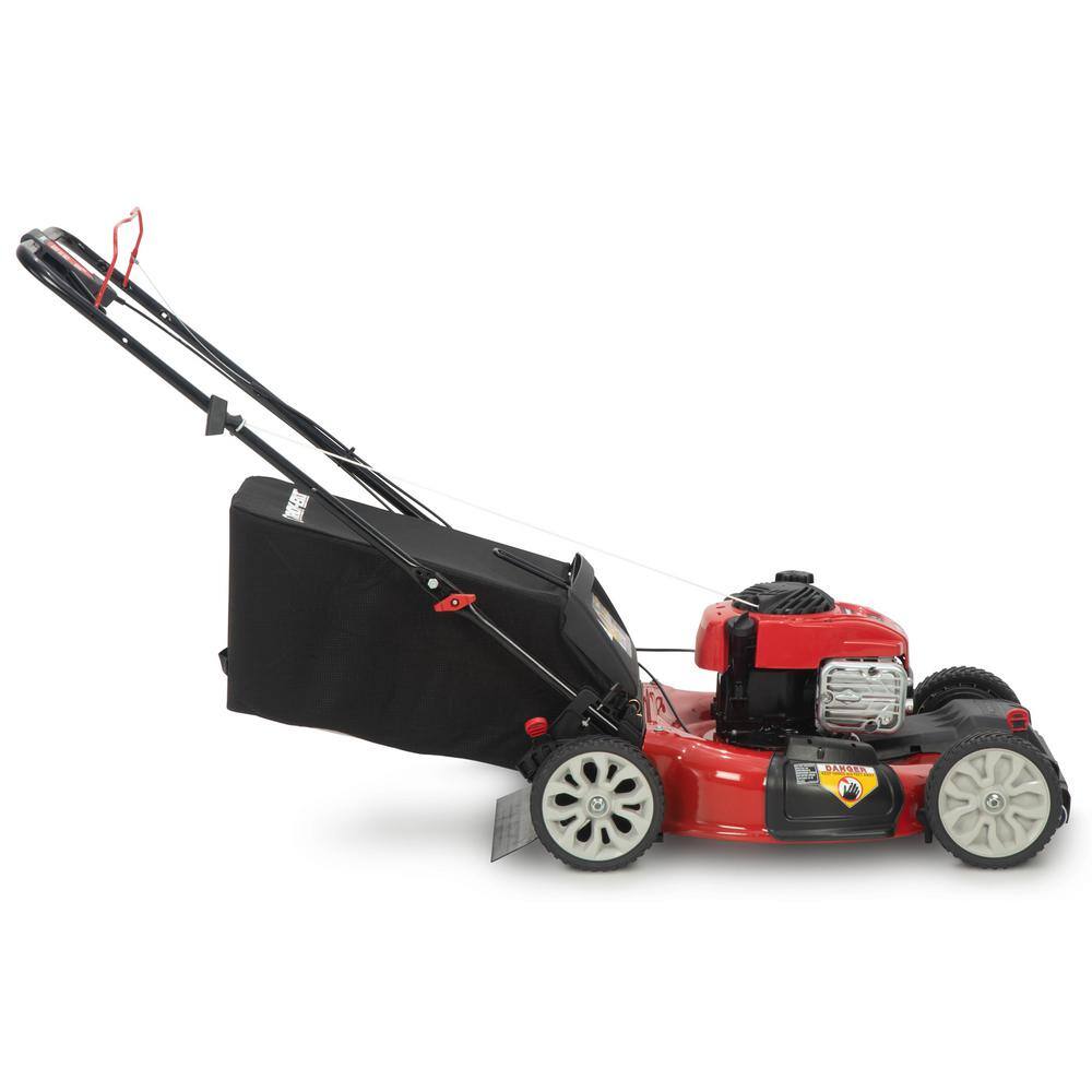 Troy-Bilt 21 in. 140 cc Briggs and Stratton Gas Engine Self Propelled Lawn Mower with Rear Bag and Mulching Kit Included TB210B