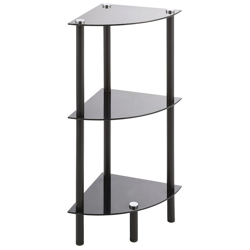 mDesign Glass/Metal Household Corner Organizer Shelf