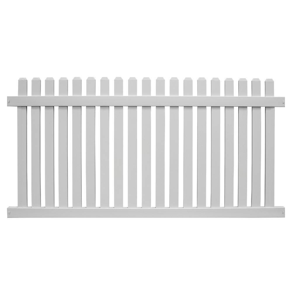 Weatherables Provincetown 3 ft. H x 8 ft. W White Vinyl Picket Fence Panel Kit PWPI-3NR-3X8