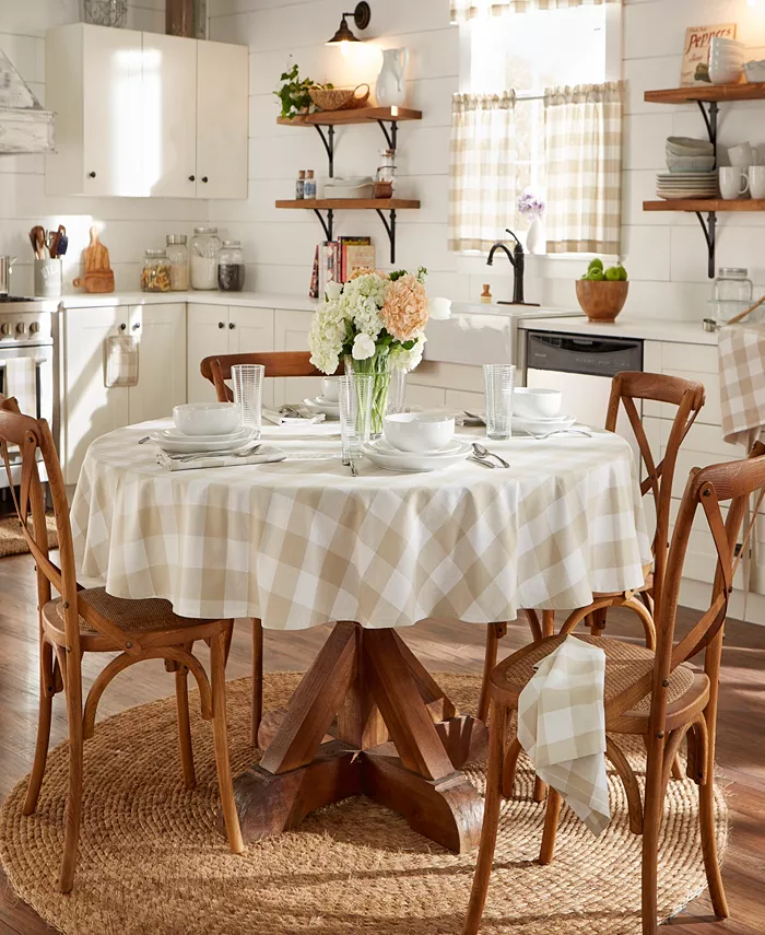 Elrene Farmhouse Living Buffalo Check 70 Round Tablecloth