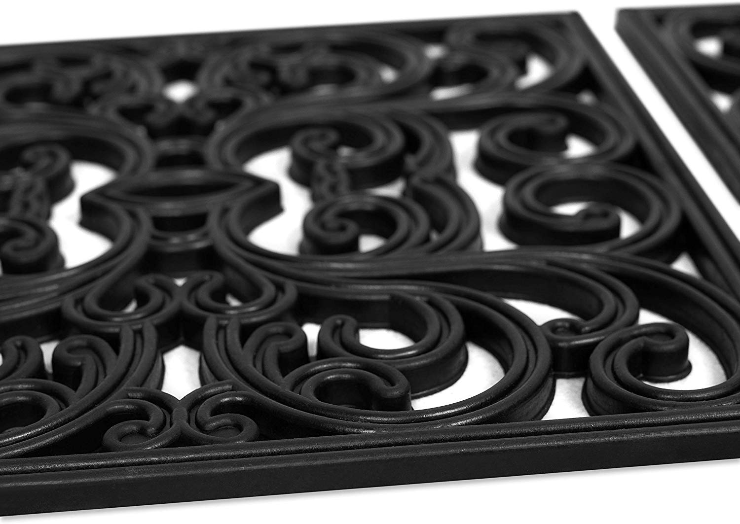 BirdRock Home Rubber Stepping Stone Tiles - 15 x 15" - Set of 3 - Black