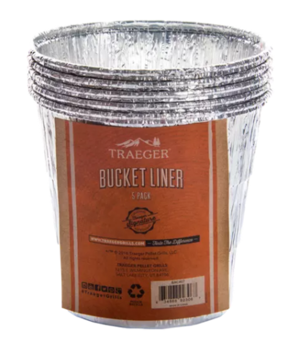 Aluminum Liners for Traeger 20 Series， 22 Series， and 34 Series Buckets， 5 Pack