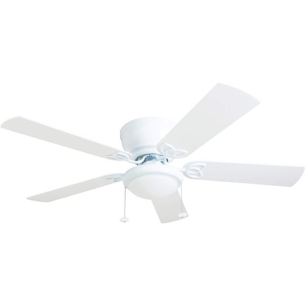 Prominence Home Benton Hugger Ceiling Fan， Low-Profile， LED Cased White Bowl， White - 52-inch Shopping - The Best Deals on Ceiling Fans | 34777936