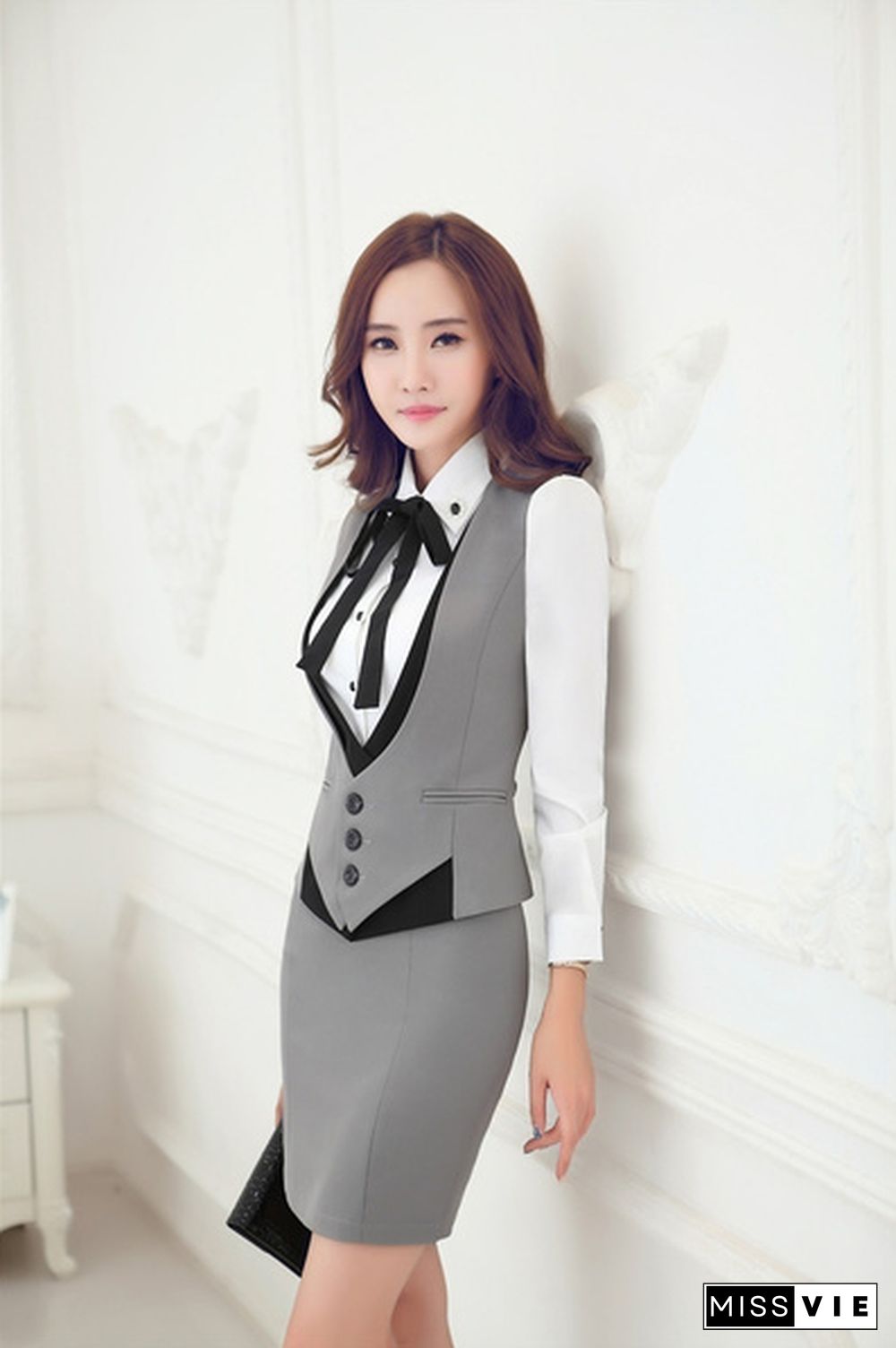 New Formal Professional Business Women Suits Vest + Skirt Ladies Office Uniform Design Blazers Female Clothing Set Work Wear Careerr Outfits