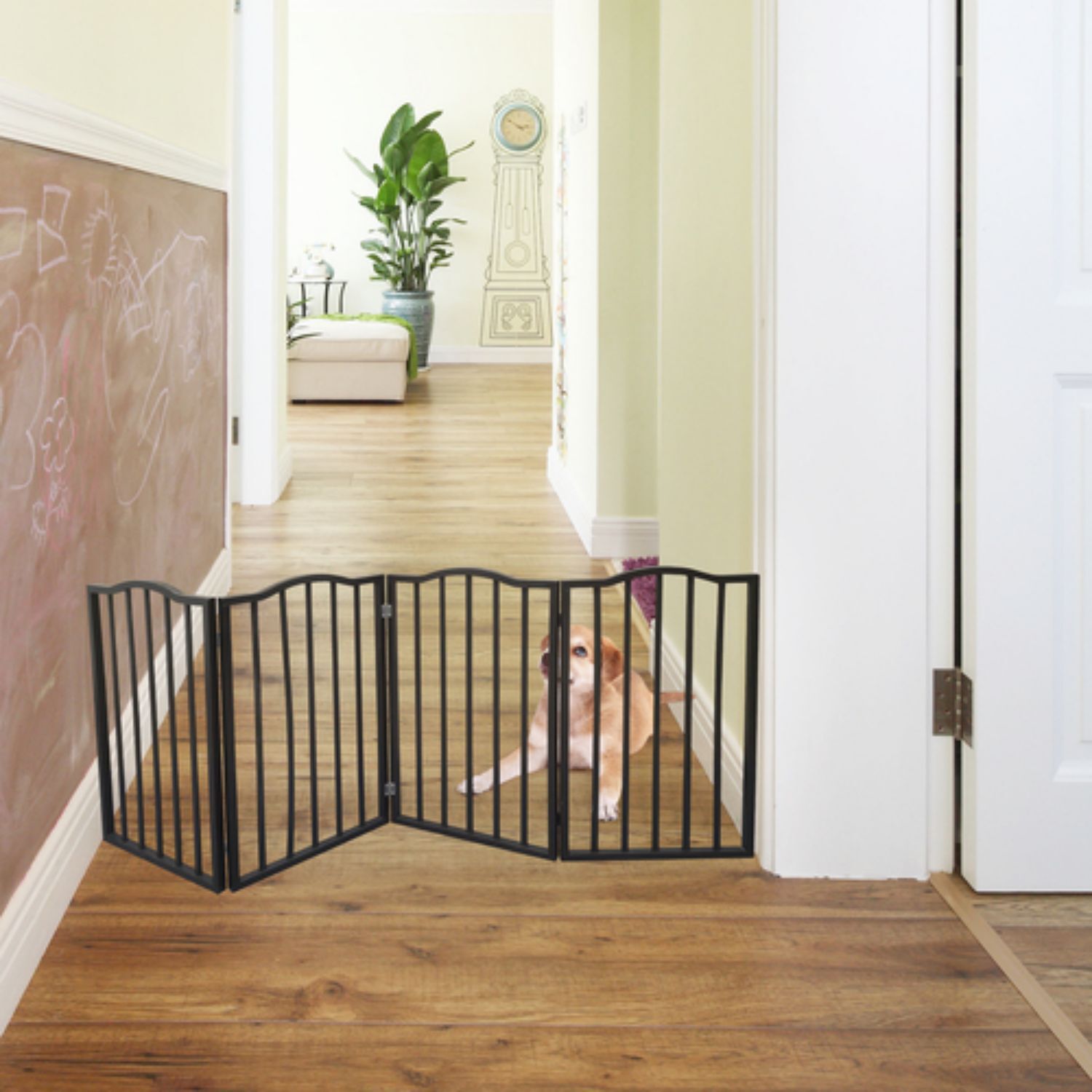 Cmgb Pet Gate，Stairs or House – Freestanding， Folding，Wood，Brown