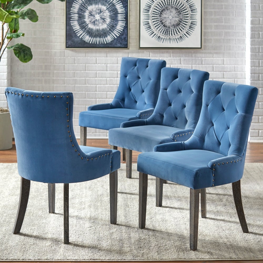 angelo:HOME Dining Chairs - Ariana Upholstered Parsons set of 2 or 4 (blue)