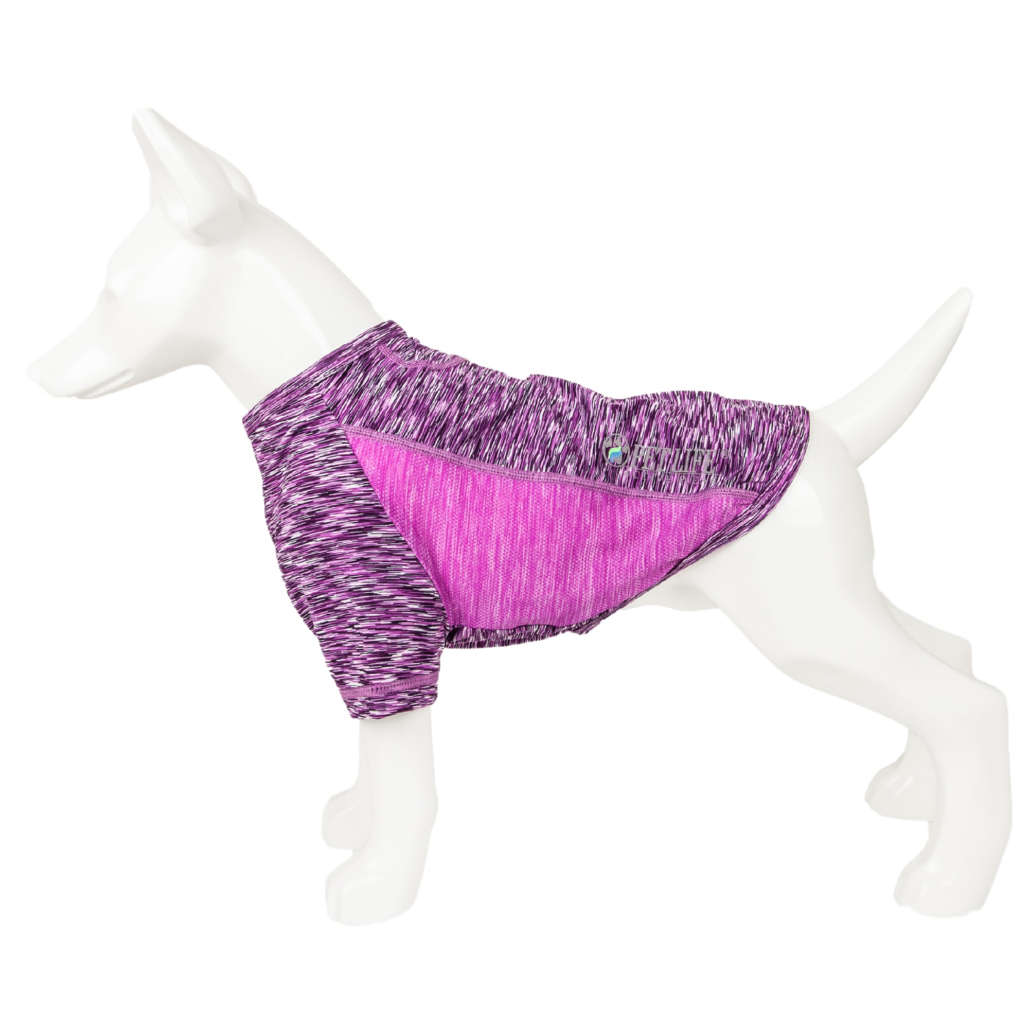 Pet Life Purple Active Warf Speed Heathered Ultra-Stretch Sporty Performance Dog T-Shirt， X-Small