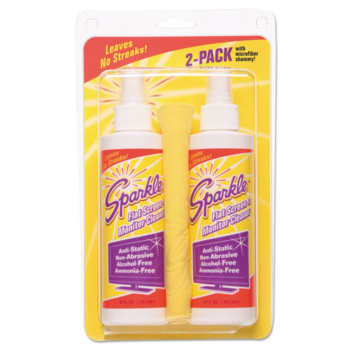 Sparkle Flat Screen and Monitor Cleaner | Pleasant Scent， 8 oz Bottle， 2