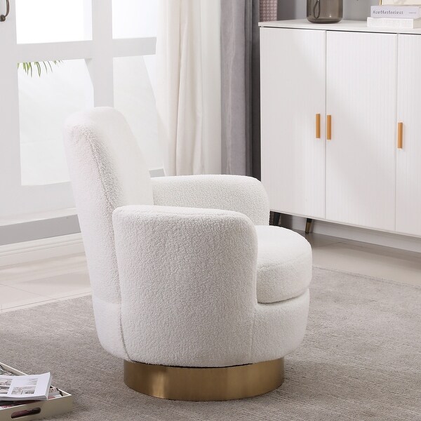 Velvet Swivel Barrel Chair，Swivel Accent Chairs Armchair for Living Room