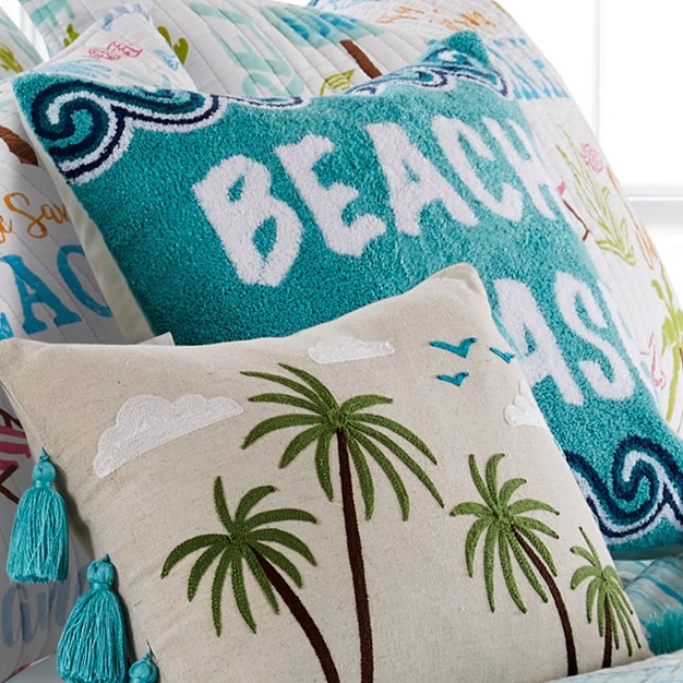 Beach Days Beach Please Decorative Throw Pillow Blue Homthreads