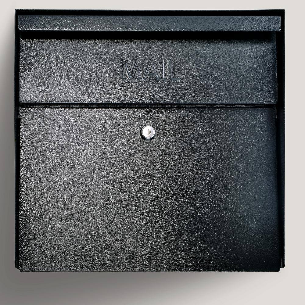 Mail Boss Metro Locking Wall-Mount Mailbox with High Security Reinforced Patented Locking System Black 7162