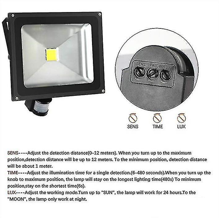 30w Motion Sensor Led Flood Light Outdoor Floodlight Garden Path Patio Garage Security Light