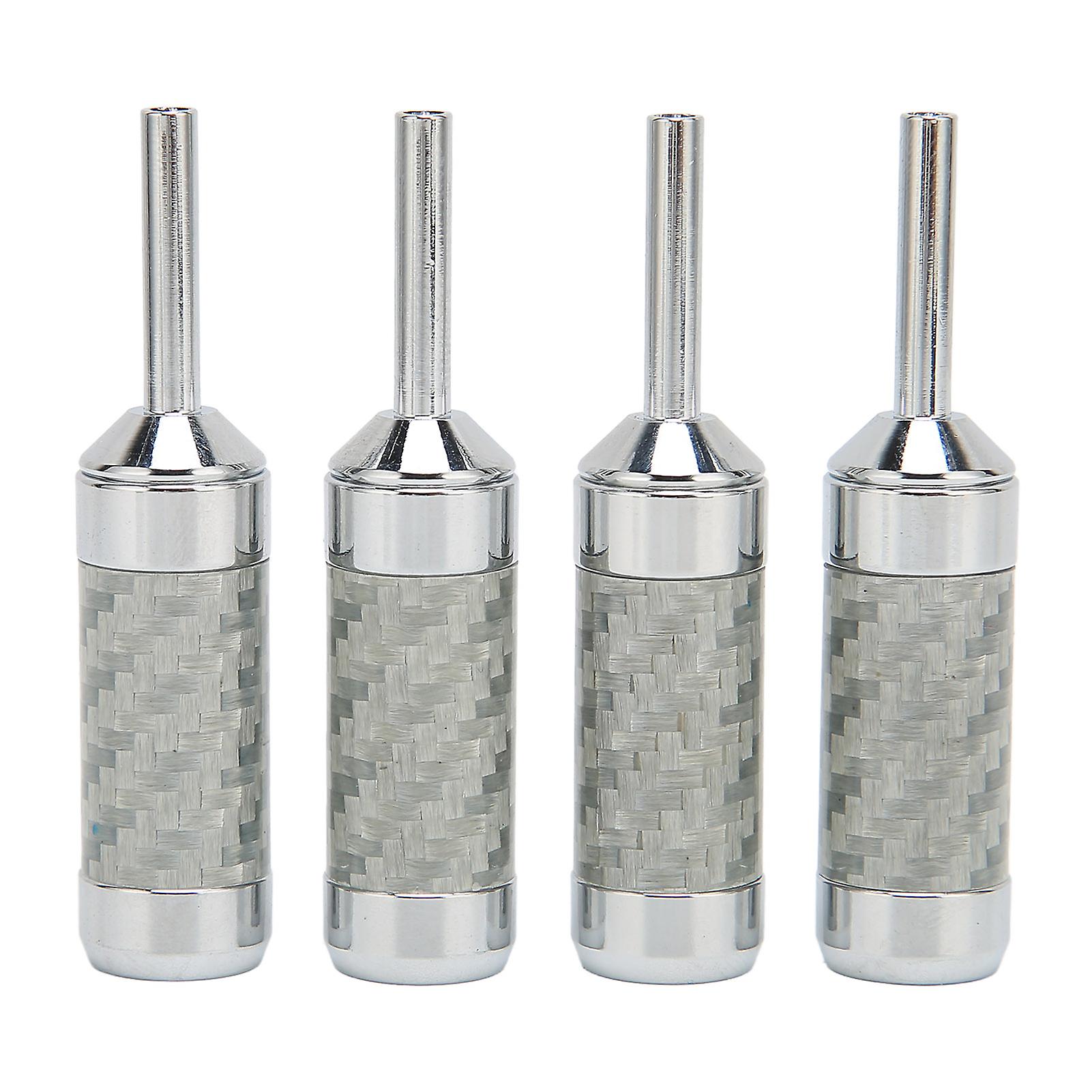 4pcs Banana Plugs Brass Chrome Plated Open Screw Carbon Fiber Shell Speaker Cable Connectors For 5mm Wire Diameter