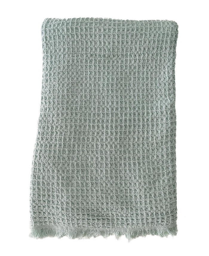 Anaya Home Stonewashed Mint Green Turkish Cotton Waffle Throw Blanket 50x70