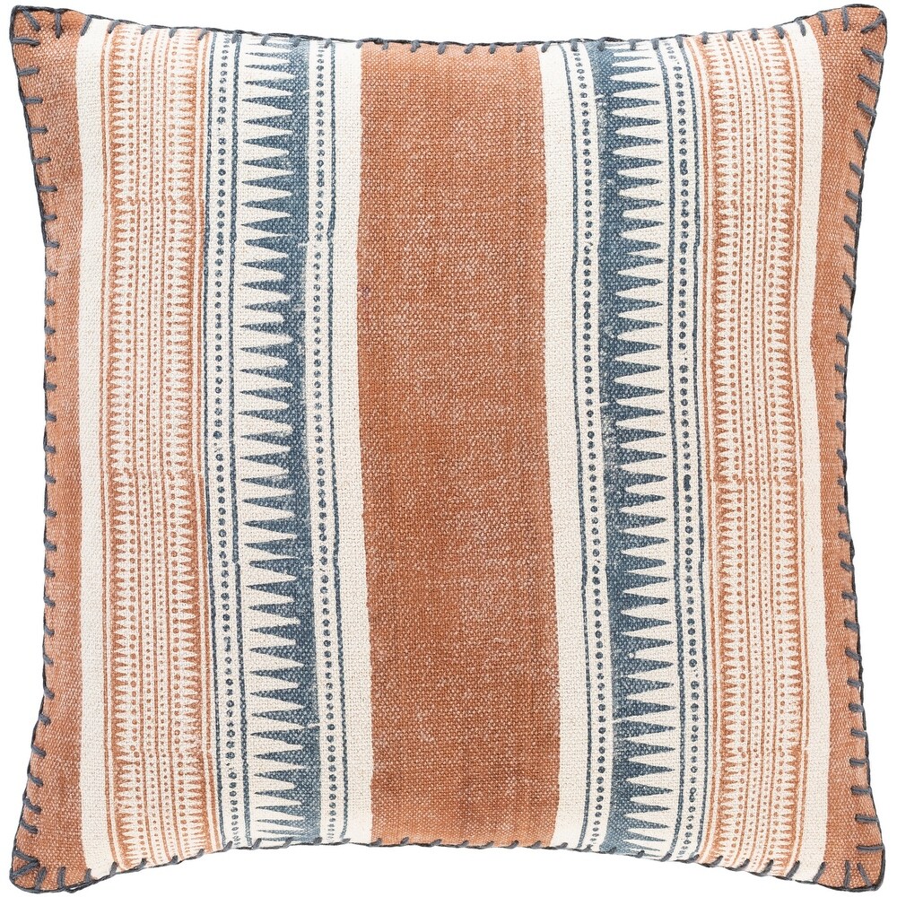 Zeba Bohemian Vertical Block Stripe Throw Pillow or Cover