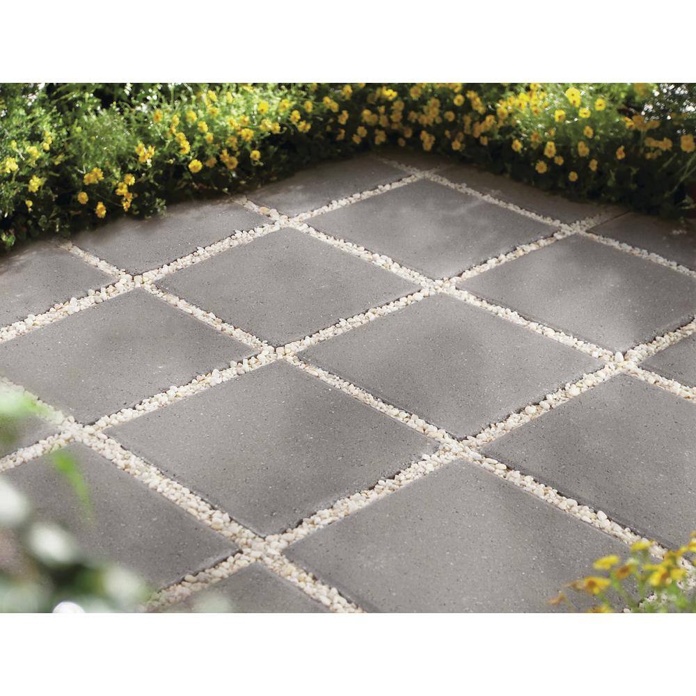 Pavestone 12 in. x 12 in. x 1.5 in. Pewter Square Concrete Step Stone 71200