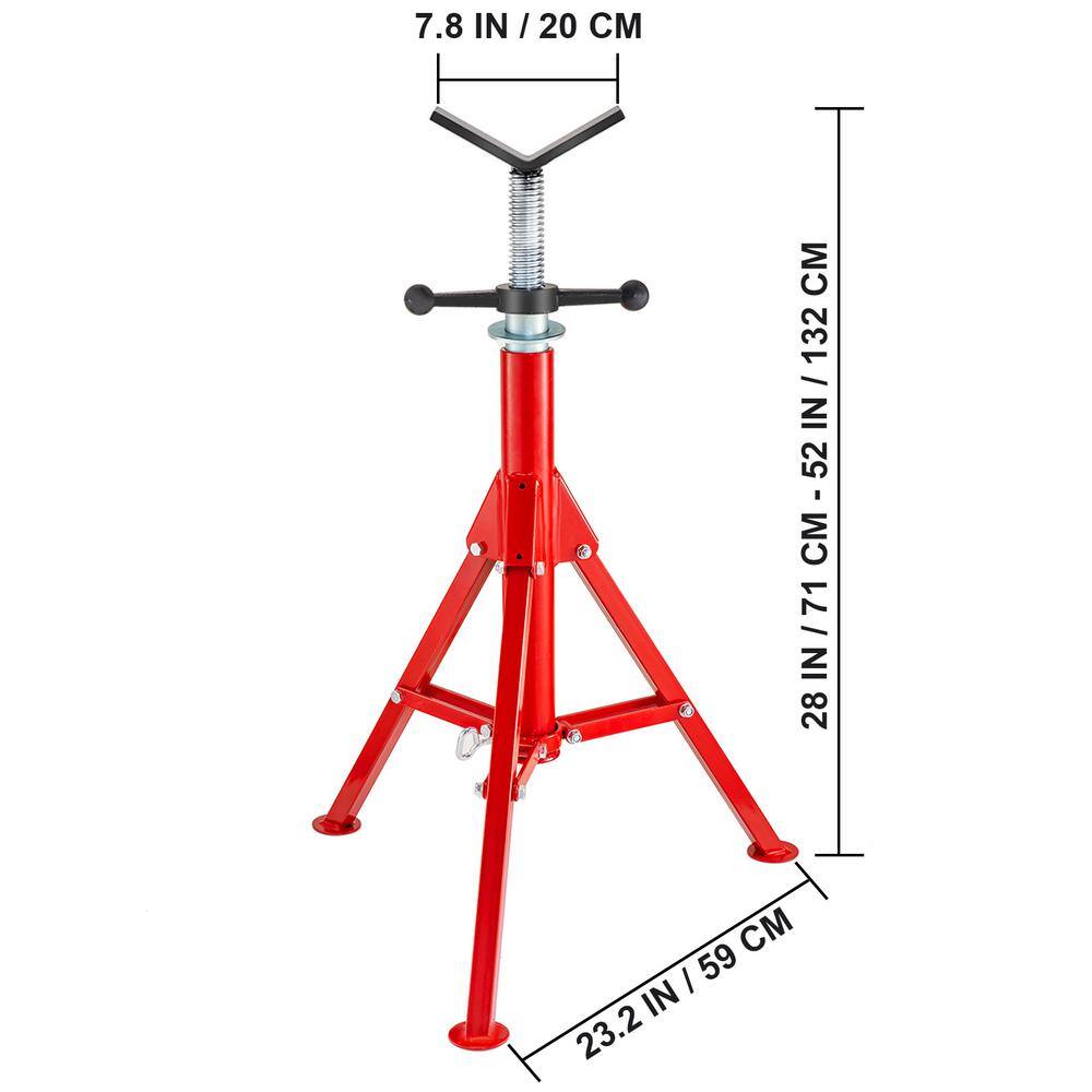 VEVOR V Head Pipe Stand Adjustable Height 28 in. to 52 in. 2500 lbs. Pipe Jack Stand 18 to 12 in. Welding Pipe Stand GJ1107GJ000000001V0