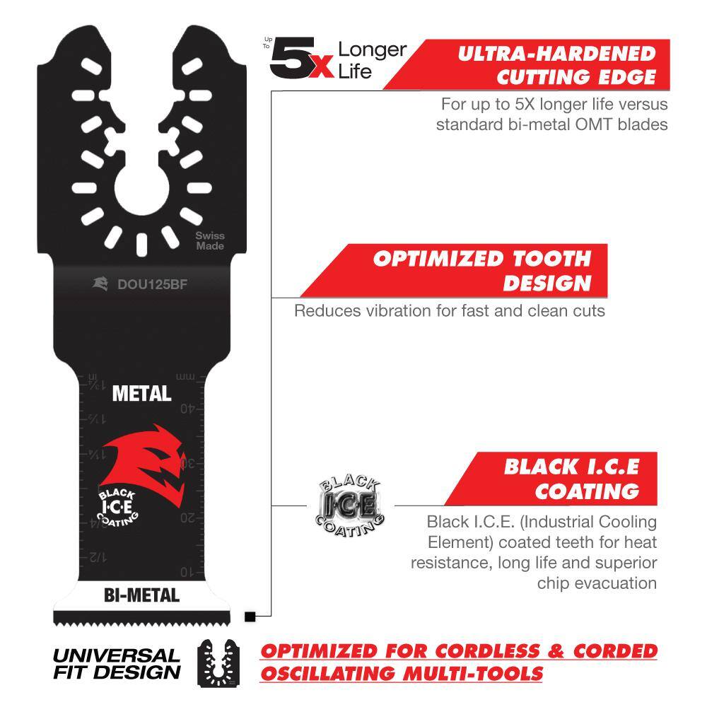 DIABLO 1‑14 in. Universal Fit Bi‑Metal Oscillating Blade for Metal DOU125BF