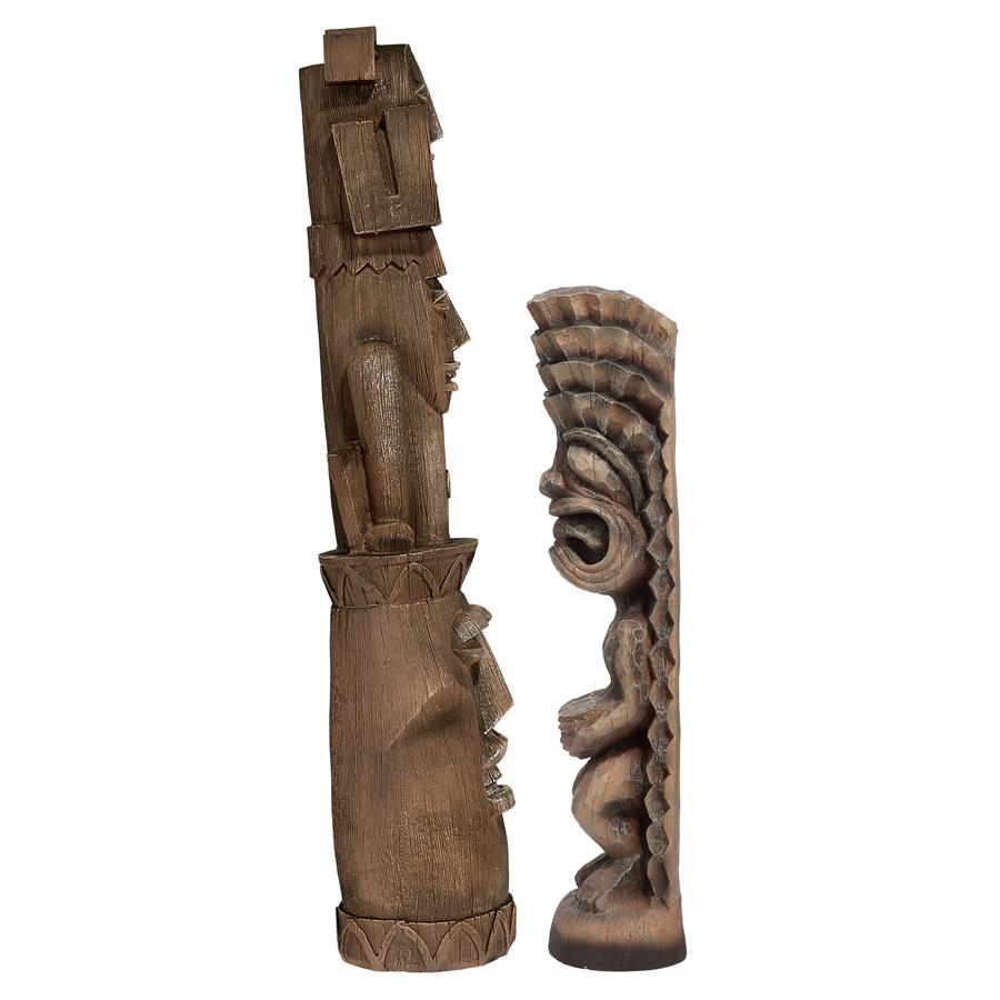 Design Toscano Tiki Gods: the Art of Celebration Statues Set of Luau & Three Pleasures Gods