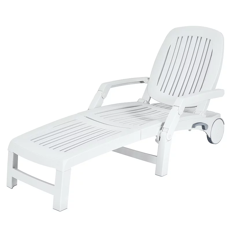 Adjustable Patio Sun Lounger with Weather Resistant Wheels