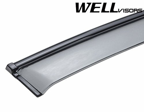 WellVisors Side Window Wind Deflector Visors - Mercedes Benz ML Class W164 ML320 ML350 ML450 ML500 ML550 2006 2007 2008 2009 2010 2011 with Black Trim