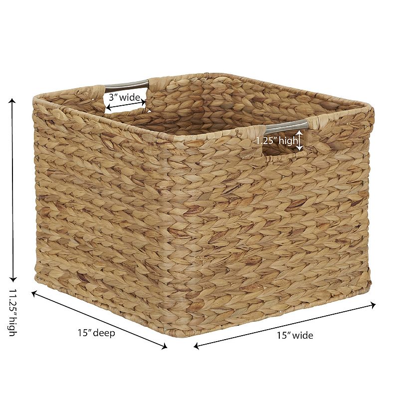 Household Essentials Square Hyacinth Wicker Basket