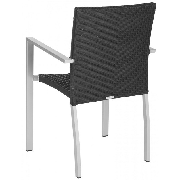 Cordova Stackable Arm Chair set Of 2 Black Safavieh