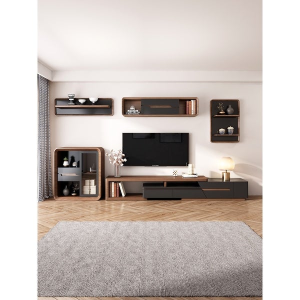 JASIWAY Modern Retractable TV Stand with Storage