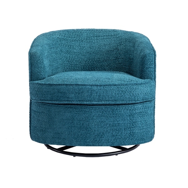 Swivel Barrel Chair Leisure Arm Chair Swivel Barrel Chair Round Accent Sofa Lounge Armchair for Livingroom， Lake Blue