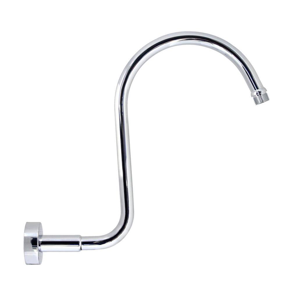 MODONA Gooseneck Rain Shower Arm with Flange Polished Chrome AC42-A