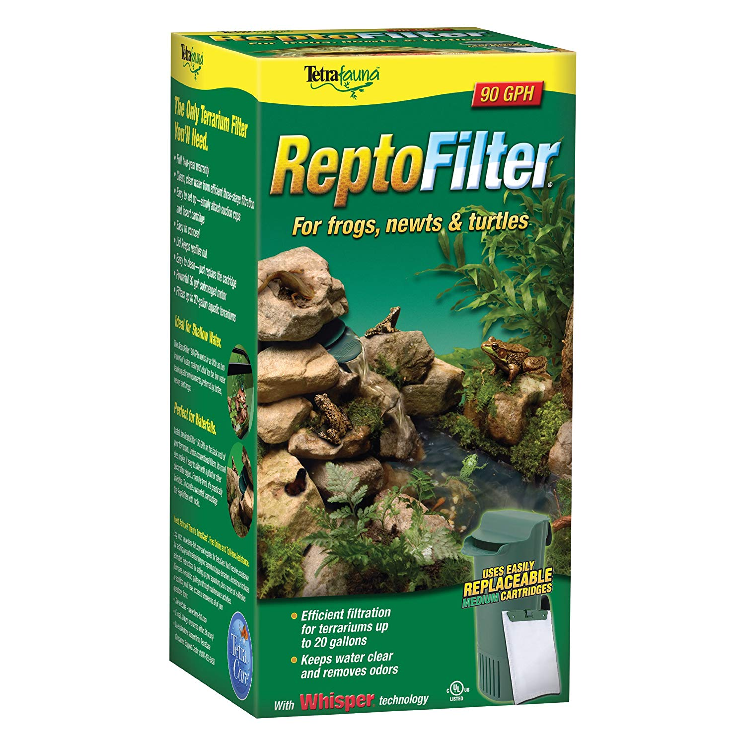 Tetrafauna Repto Filter 20 Gallons， Terrarium Filtration