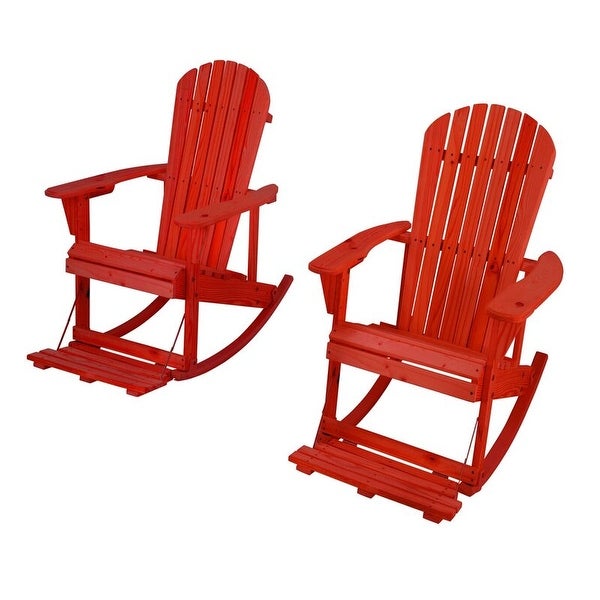 Zero Gravity Collection Adirondack Rocking Chair with Built-in Footrest (2 Pack) - Overstock - 33252666