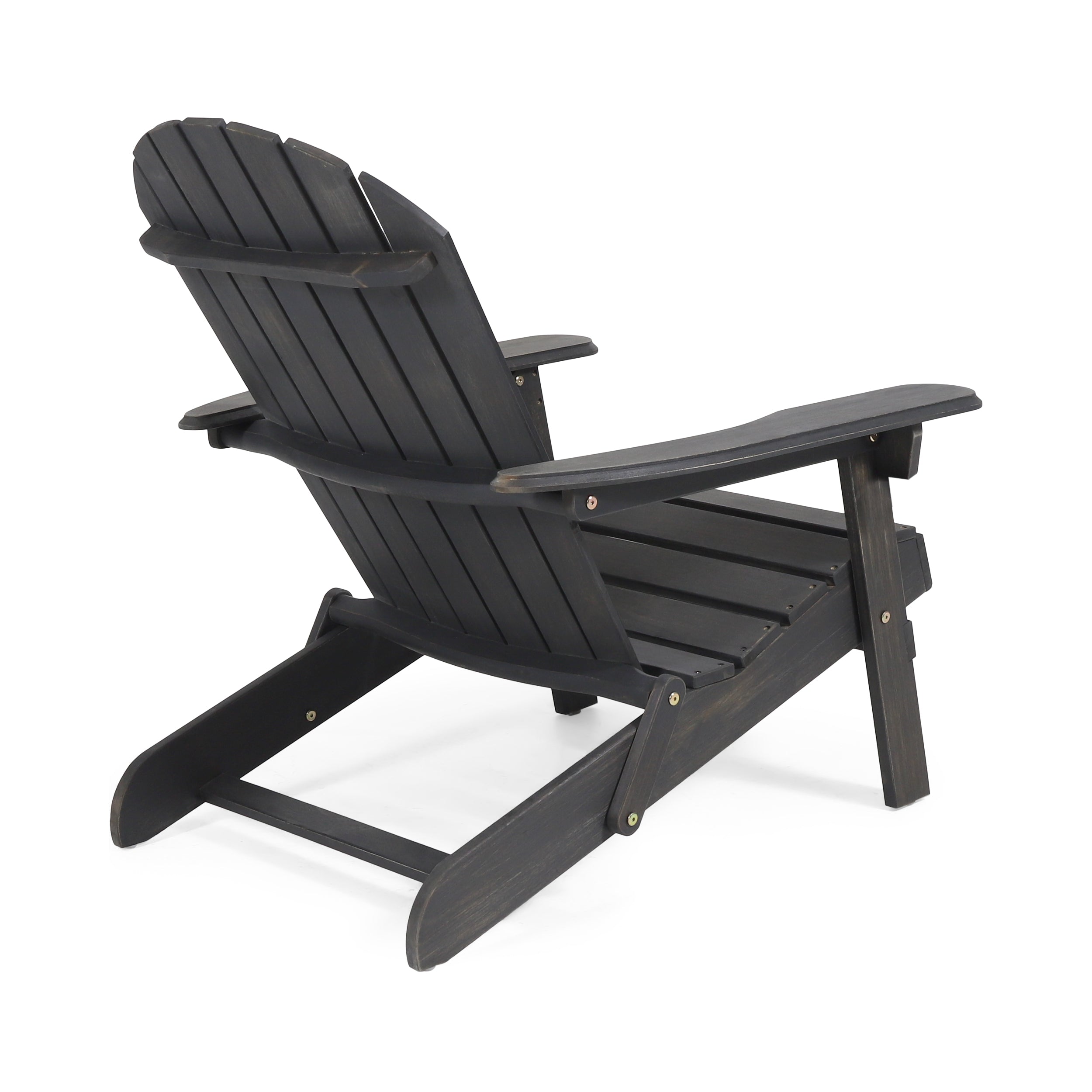 Benson Outdoor 5 Piece Acacia Wood/ Light Weight Concrete Adirondack Chair Set with Fire Pit