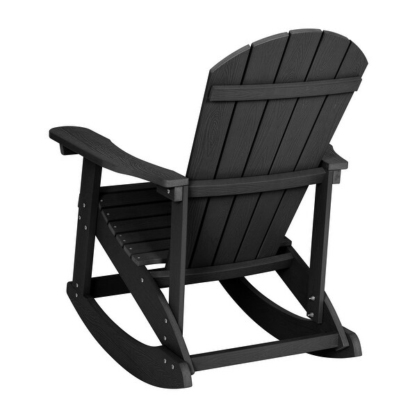 Adirondack Style Poly Resin Wood Rocking Chair for Indoor/Outdoor Use