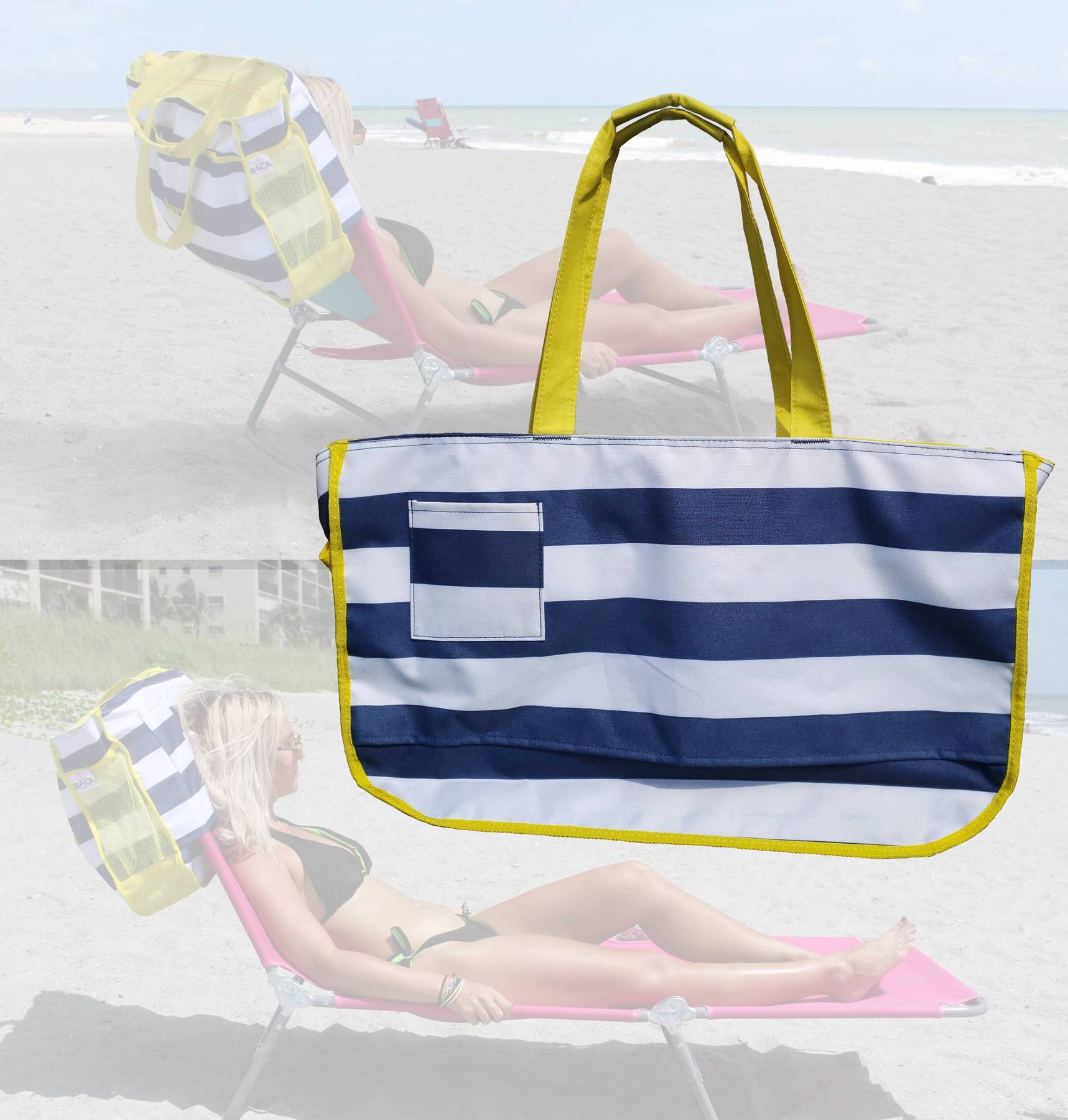 Nautical Beach Tote Bag this beach bag slides over the back of most outdoor chairs Oversize Water-Resistant beach bag Large Capacity Tote Bag Beach Gear Beach Essentials Bag Pool Bag for Women