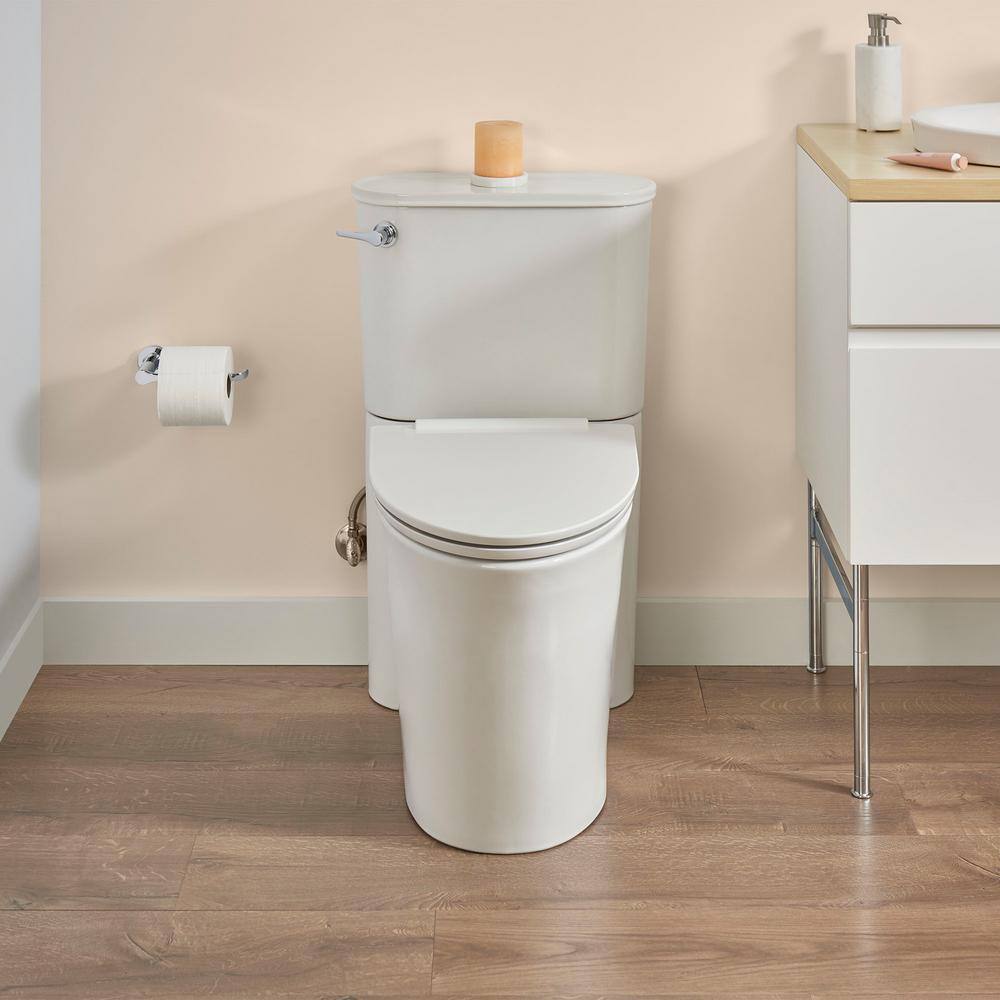 American Standard Studio S Right Height 2-piece 1.28 GPF Single Flush Elongated Toilet with Left Hand Trip Lever in White Seat Included 226AA104.020