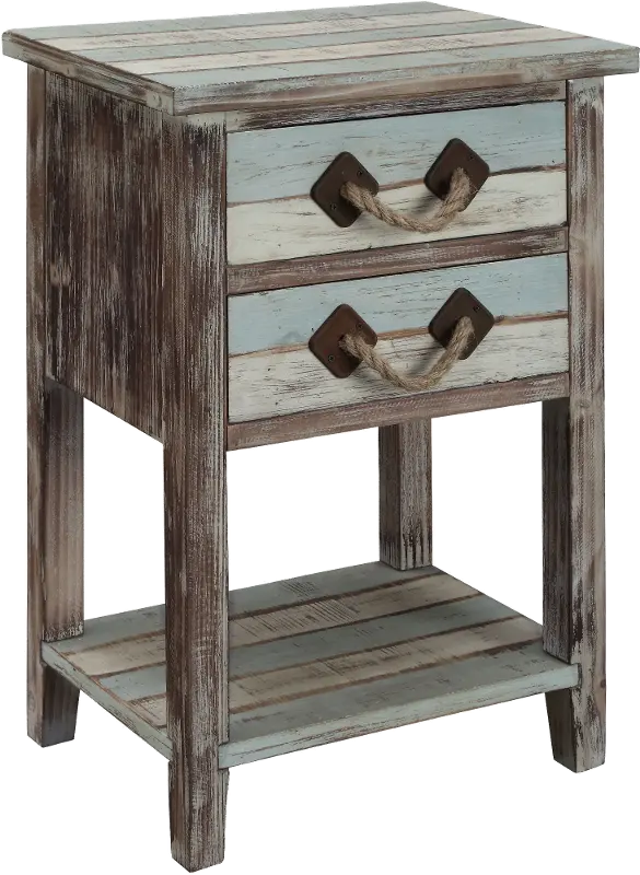 Marilla Coastal 2-Drawer Accent Table