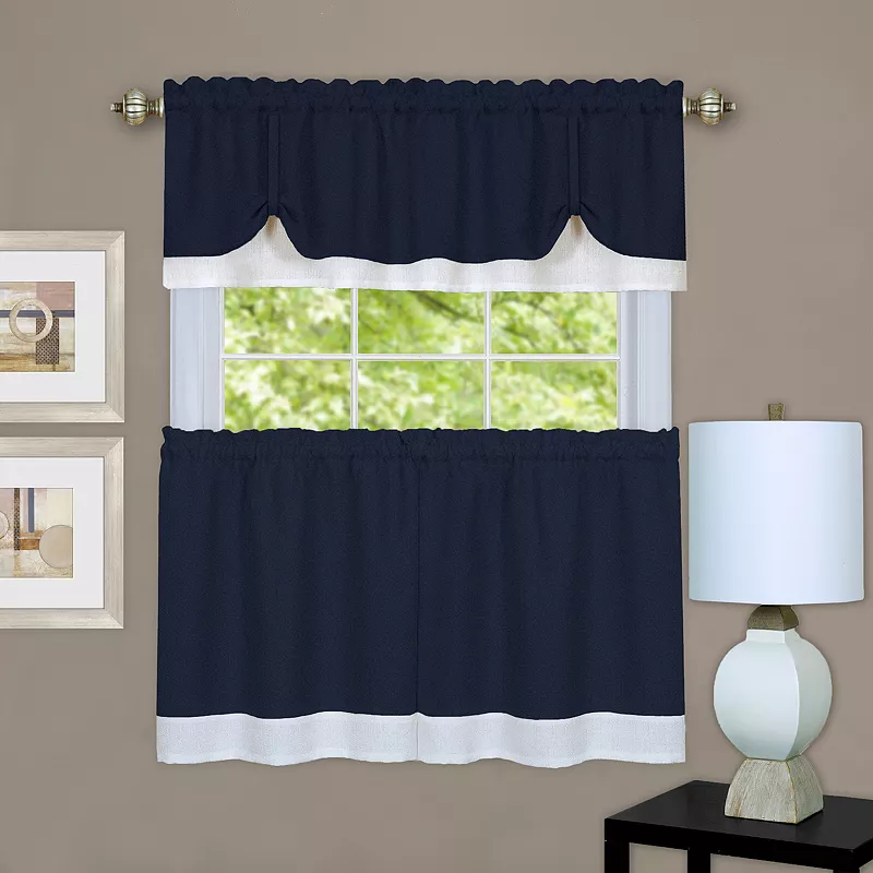 Achim 3-piece Darcy Tier and Valance Kitchen Window Curtain Set