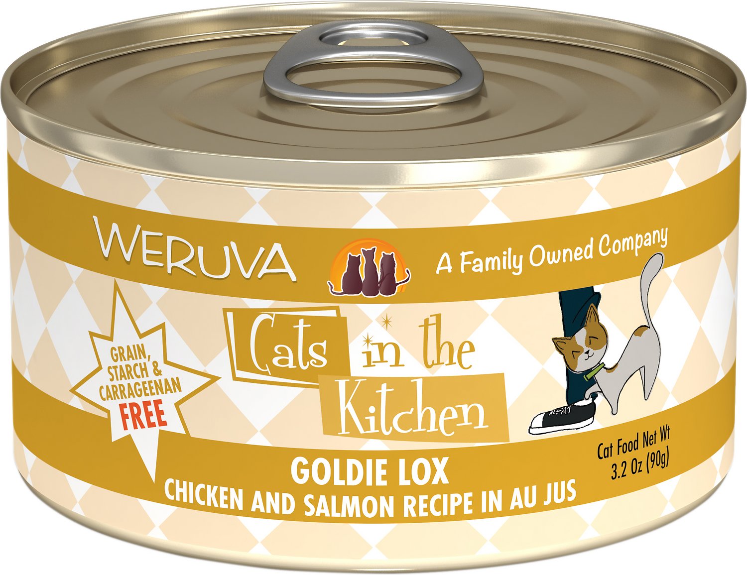 Weruva Cats In The Kitchen Goldie Lox Chicken and Salmon Recipe Au Jus G