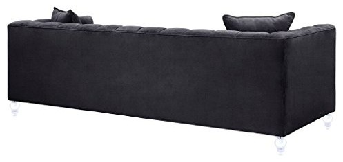 Bea Grey Velvet Sofa   Grey   Transitional   Sofas   by HedgeApple  Houzz