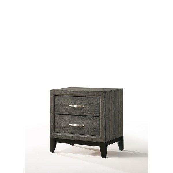 Transitional Weathered Style Composite Wood Nightstand with Center Metal GLIDE Drawer ，for Your Bedrooms and Other Scenses. - - 37903997