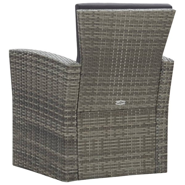 4 Piece Patio Lounge Set with Cushions Poly Rattan Gray - Overstock - 36363827