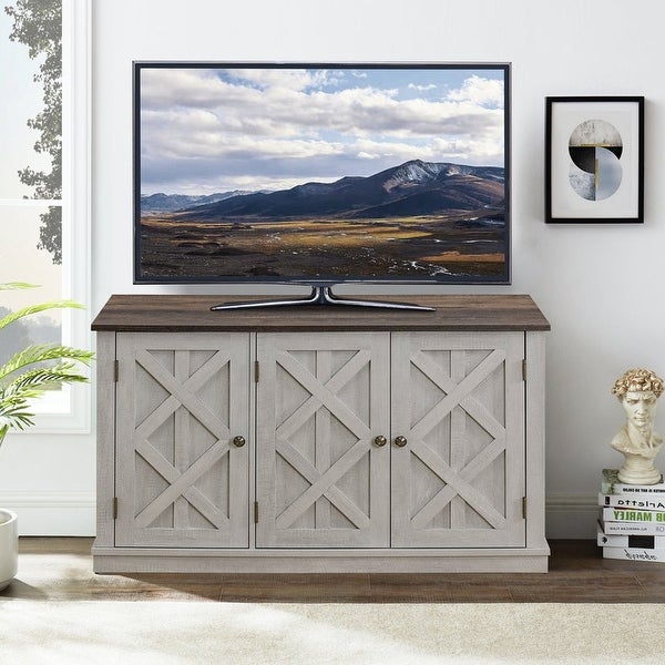 48 in. Rustic Natural Wood TV Stand - Up to 55 in. TVs