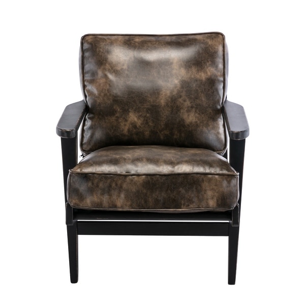 PU Leather Armchair with Removable Cushion