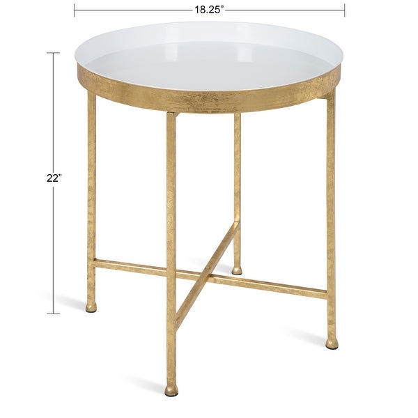 Kate and Laurel Celia Round Metal Side Table - 18.25x18.25x22